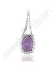 Oval Amethyst Pendant - 925 Silver Handmade February Birthstone Jewelry
