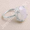 Natural Gemstone Ring Rainbow Moonstone Ring 925 Sterling Silver Ring