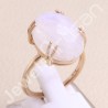 Rose Gold-Plated Ring Rainbow Moonstone Ring 925 Sterling Silver Ring