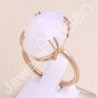 Rose Gold-Plated Ring Rainbow Moonstone Ring 925 Sterling Silver Ring
