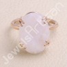 Rose Gold-Plated Ring Rainbow Moonstone Ring 925 Sterling Silver Ring