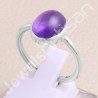 Purple Amethyst Ring Solitaire Gemstone Ring 925 Sterling Silver Ring