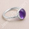 Purple Amethyst Ring Solitaire Gemstone Ring 925 Sterling Silver Ring
