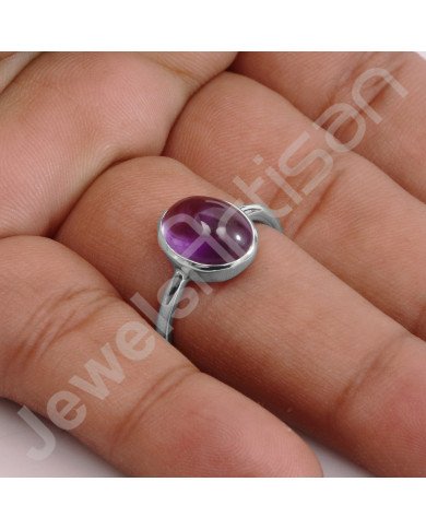 Amethyst Gemstone 925 Sterling Silver Ring