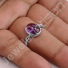 Purple Amethyst Ring Solitaire Gemstone Ring 925 Sterling Silver Ring