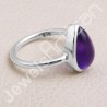 Purple Amethyst Ring Solitaire Gemstone Ring 925 Sterling Silver Ring