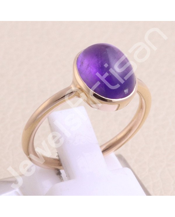 Amethyst Rose Gold Plated 925 Sterling Silver Ring