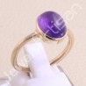 Purple Amethyst Ring 925 Sterling Silver Ring Rose Gold-Plated Ring