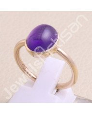 Amethyst Rose Gold Plated 925 Sterling Silver Ring