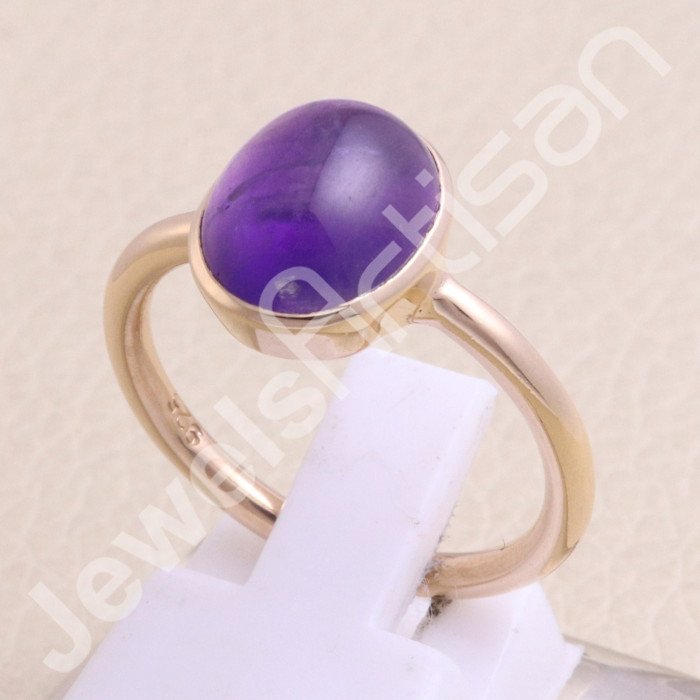 Amethyst Rose Gold Plated 925 Sterling Silver Ring