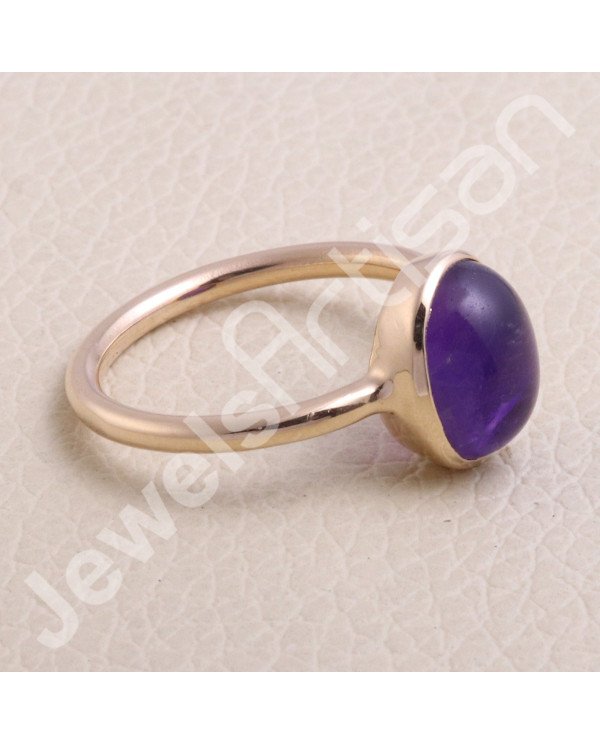 Amethyst Rose Gold Plated 925 Sterling Silver Ring