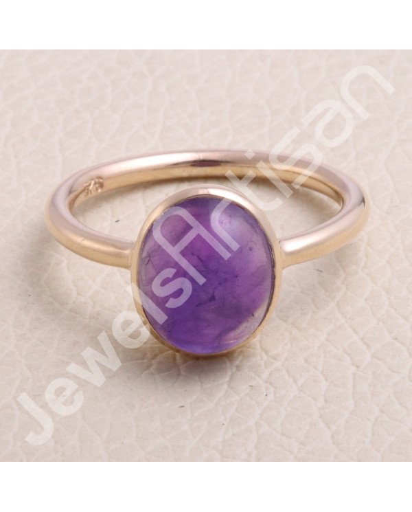 Amethyst Rose Gold Plated 925 Sterling Silver Ring