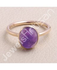 Amethyst Rose Gold Plated 925 Sterling Silver Ring