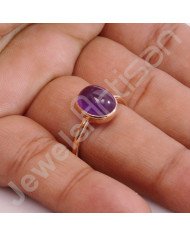Amethyst Rose Gold Plated 925 Sterling Silver Ring