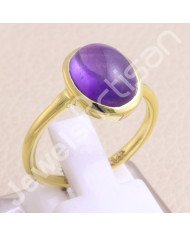 Solid Silver Gold Vermeil Purple Amethyst Ring