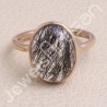 Tourmalinated Quartz Ring 925 Sterling Silver Ring Rose Gold Ring