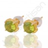 Peridot Gemstone Studs Sterling Silver Studs Gold Vermeil Studs