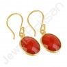 Red Onyx Earrings Gold Vermeil Earrings 925 Solid Silver Earrings