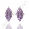 Amethyst Studs 925 Sterling Silver Studs Handcrafted Silver Studs