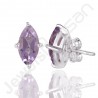 Amethyst Studs 925 Sterling Silver Studs Handcrafted Silver Studs