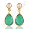 Green Onyx Earring 925 Sterling Silver Earring Gold Vermeil Earring