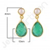 Green Onyx Earring 925 Sterling Silver Earring Gold Vermeil Earring