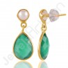 Green Onyx Earring 925 Sterling Silver Earring Gold Vermeil Earring