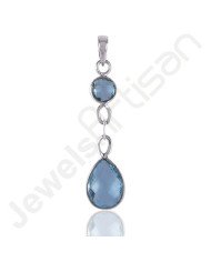 Sky Blue Topaz Pendant Sterling Silver Pendant Natural Gemstone Pendant