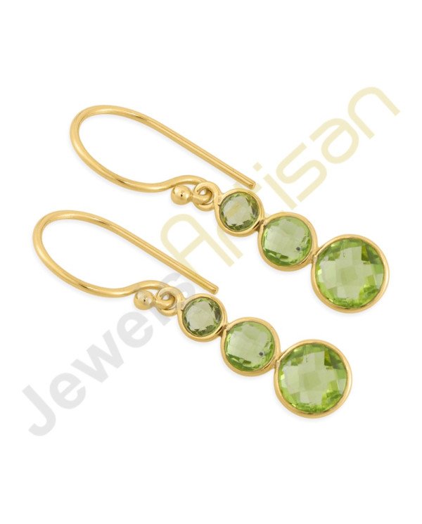 August Birthstone Earrings Peridot Earrings 925 Solid Silver Earrings