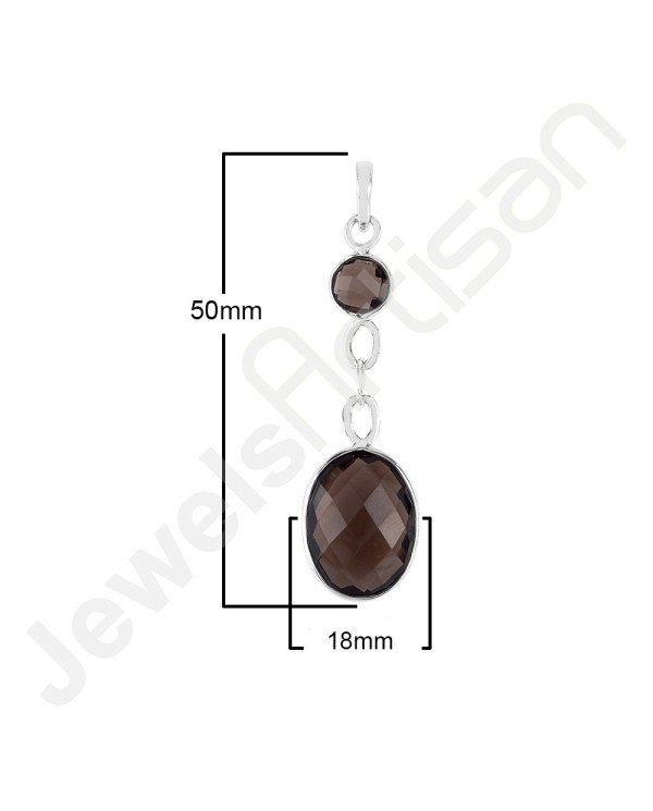 Smoky Quartz Pendant | 925 Sterling Silver Handmade Jewelry
