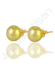Colour Pearl Gemstone Studs 925 Solid Silver Studs Gold Vermeil Studs