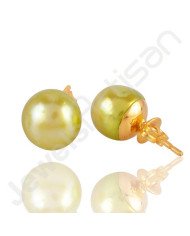Colour Pearl Gemstone Studs 925 Solid Silver Studs Gold Vermeil Studs