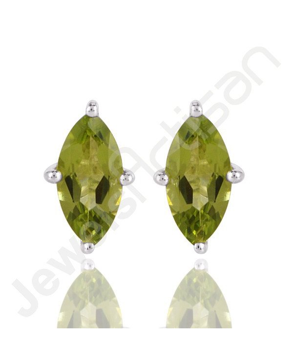 Peridot Studs 925 Sterling Silver Studs Handcrafted Silver Studs