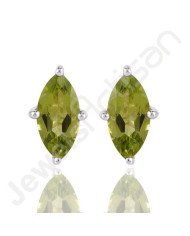 Peridot Studs 925 Sterling Silver Studs Handcrafted Silver Studs