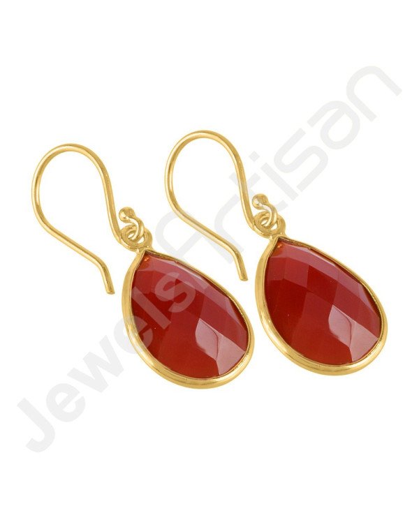 Red Onyx Earring 925 Sterling Silver Earring Gold Vermeil Earring