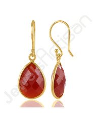 Red Onyx Earring 925 Sterling Silver Earring Gold Vermeil Earring