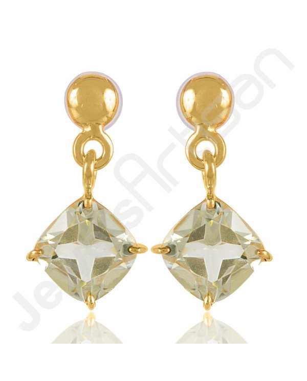 Green Amethyst Earrings Prasiolite earrings 925 Solid Silver Earrings