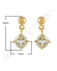Green Amethyst Earrings Prasiolite earrings 925 Solid Silver Earrings