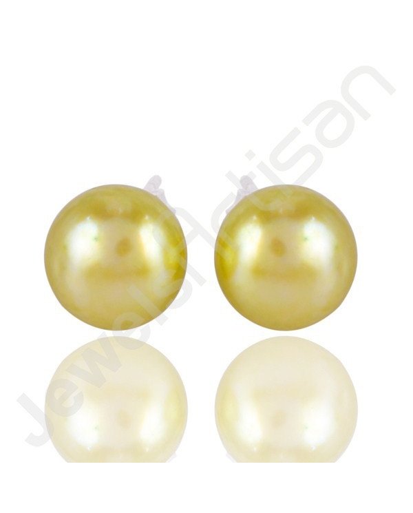 Green Pearl Gemstone Studs 925 Sterling Silver Studs Handmade Studs