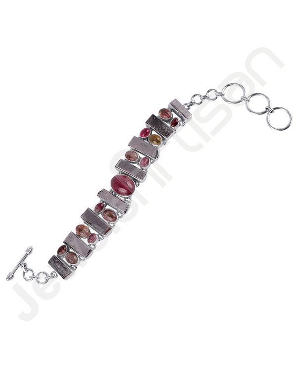 Tourmaline Bracelet Meteorite Bracelet Sterling Silver Bracelet