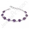 Purple Amethyst Bracelet 925 Sterling Silver Bracelet Handmade Bracelet