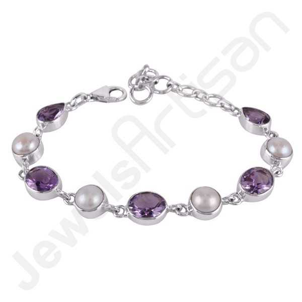 Amethyst Gemstone Beads Bracelet | Handmade Magnetic Lock Jewelry – Nirvana  Gems & Jewels