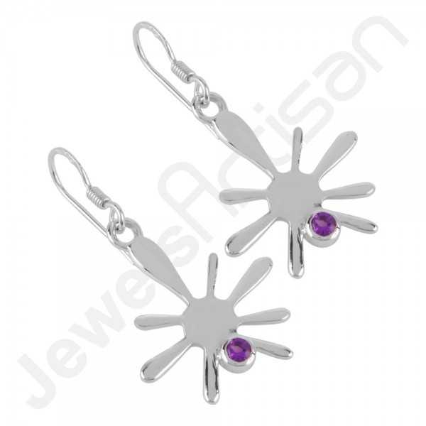 Buy Little Girls Earrings Birthstone Earrings Sterling Silver February  Birthstones Purple Flower Girl Jewelry Small Stud Dangles Online in India -  Etsy