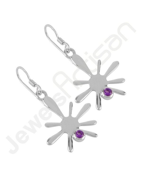 February Birthstone Earrings 925 Sterling Silver Earrings Amethyst Earrings