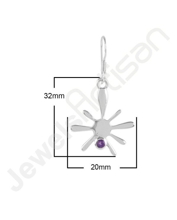 February Birthstone Earrings 925 Sterling Silver Earrings Amethyst Earrings