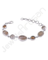 Rutilated Quartz Bracelet Sterling Silver Bracelet Handmade Bracelet