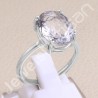 Classic Solitaire Ring Sterling Silver Ring Tourmalinated Quartz Ring