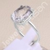 Classic Solitaire Ring Sterling Silver Ring Tourmalinated Quartz Ring