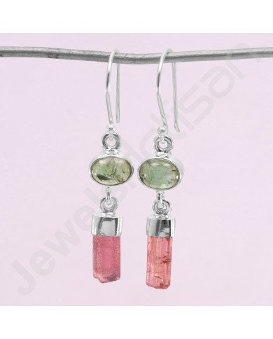 925 Sterling Silver Earrings Tourmaline Earrings Dangle Drop Earrings