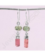 925 Sterling Silver Earrings Tourmaline Earrings Dangle Drop Earrings